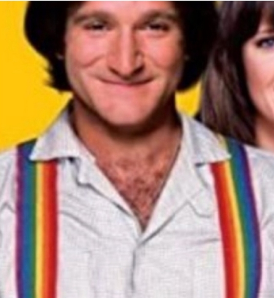 Vintage Y2K Rainbow Suspenders LGBTQ Pride Month festival Hippie retro 70's - Picture 11 of 11